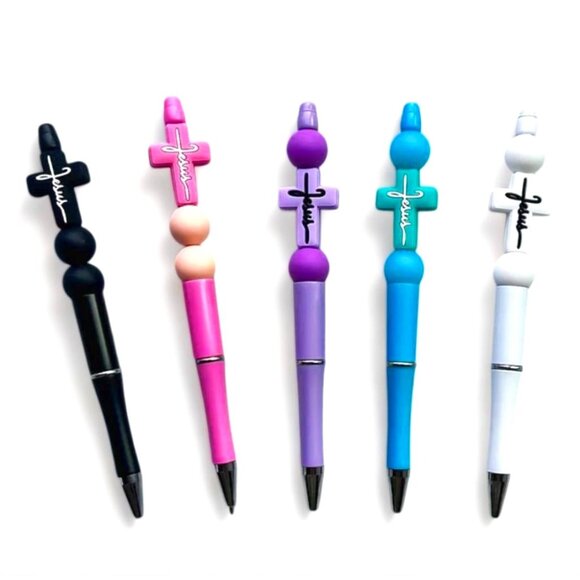 NEW- FAITH SILICONE BALLPOINT TWIST PEN ROUND BODY - 5 COLORS TO CHOOSE (1PC) - Picture 1 of 3